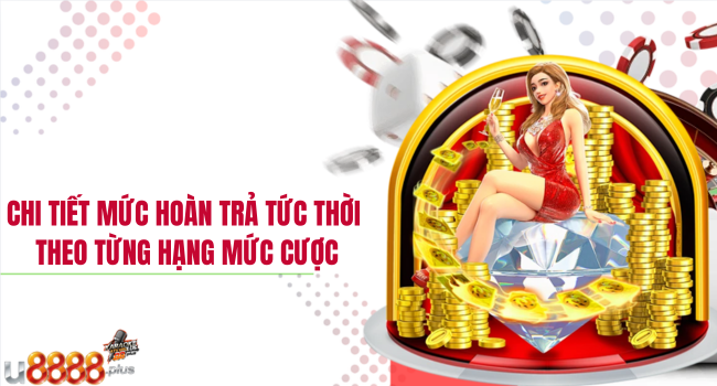 Chi tiết mức hoàn trả tức thời theo từng hạng mức cược